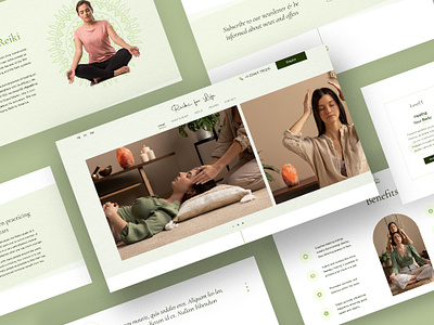 Reiki Healing Website clean design features healing landing layout levels meditation minimal reiki spa website yoga