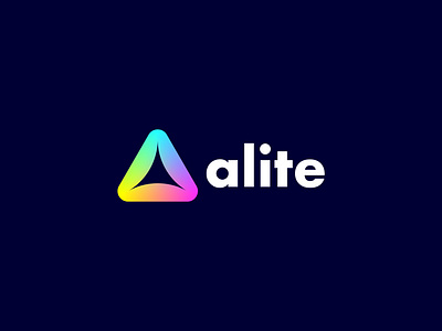alite 3d logo a letter a lettering a logo alite app icon branding business colorful creative gradient logo design logo maker modern nft tech