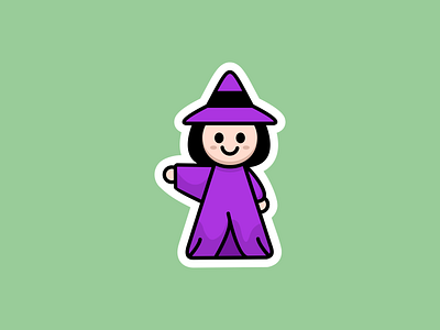 Cute The Witch Design animation brand brand design brand identity branding cute design graphic design illustration logo magic sticker vector visual identity witch