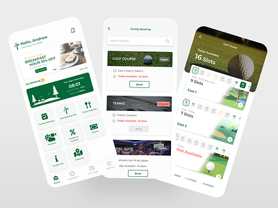 Golf Booking System (V1) ad adobe xd booking system front end golf booking graphic design ui uiux