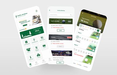 Golf Booking System (V1) ad adobe xd booking system front end golf booking graphic design ui uiux