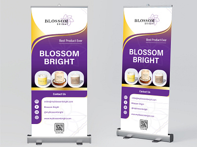 Blossom Bright Roll-Up Banner banners branding facebook fb graphic design post roll up banner social media post