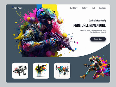 Paintball center Website Design: Landing Page design graphic design hero section home page landing landing page landingpage ui webdesign