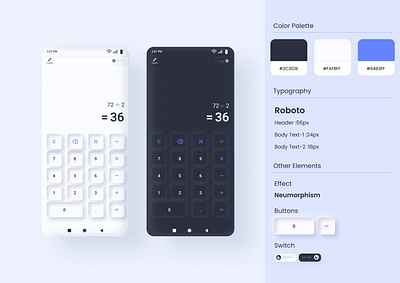 Calculator Design app calculator design neumorphism typography ui