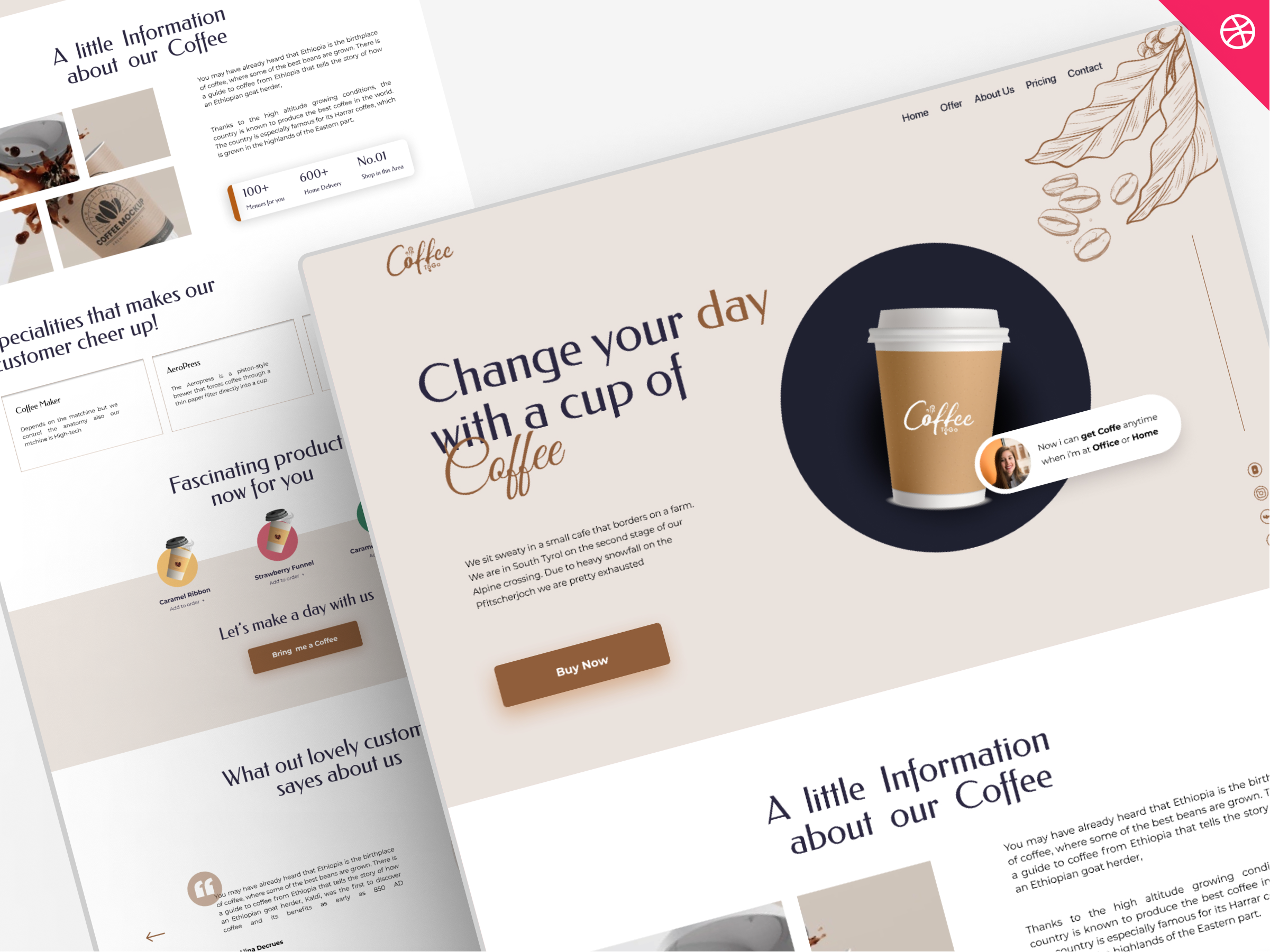 Coffee Shop Web Design coffee coffee bean coffeeshop ecommerce espresso landing page landing pages latte shop ui ui design ui designer web design website design