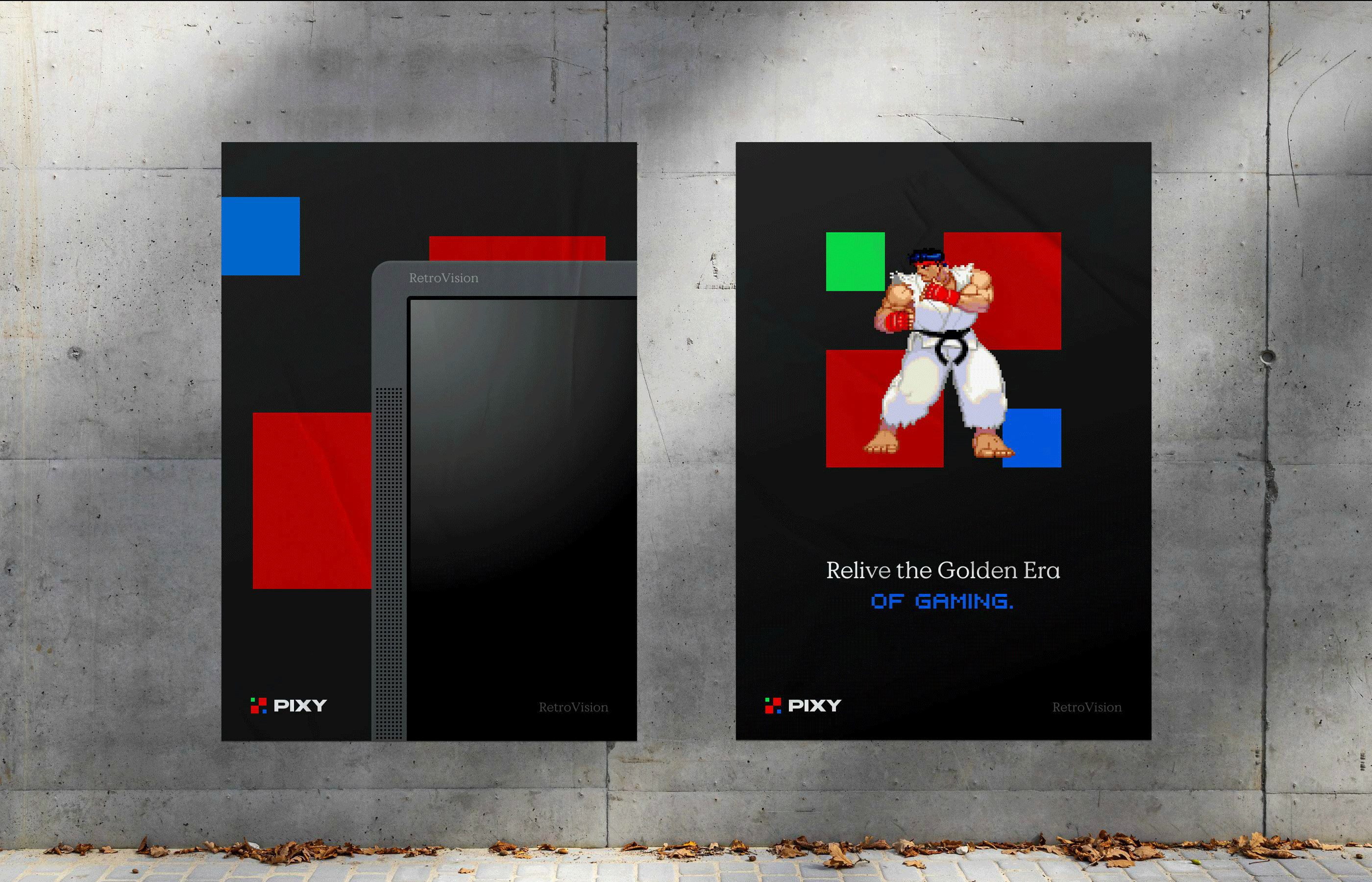 Pixy Branding poster branding concept display layout mockup pixy poster retro gaming