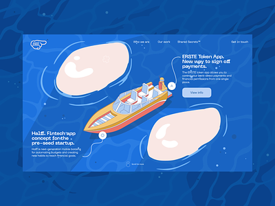 🌊 Saturday water concept 🌊 boat clean design illustration interface ui vector water web site