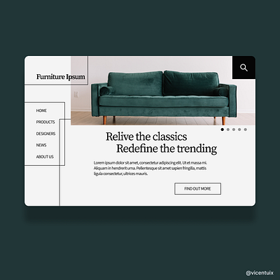 Furniture Web Landing Page app design graphic design typography ui ux