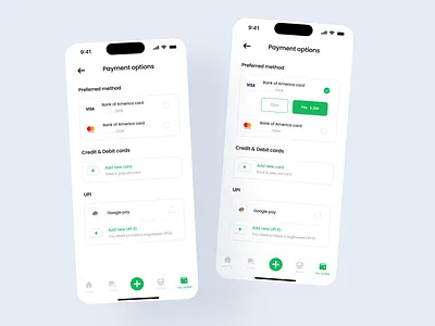 Mobile payments methods app checkout design payment methods payment options payments ui ux