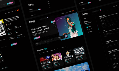 Music Events - Web UI UX branding design interaction design landing page typography ui ui ux ui ux design web ui web ui ux