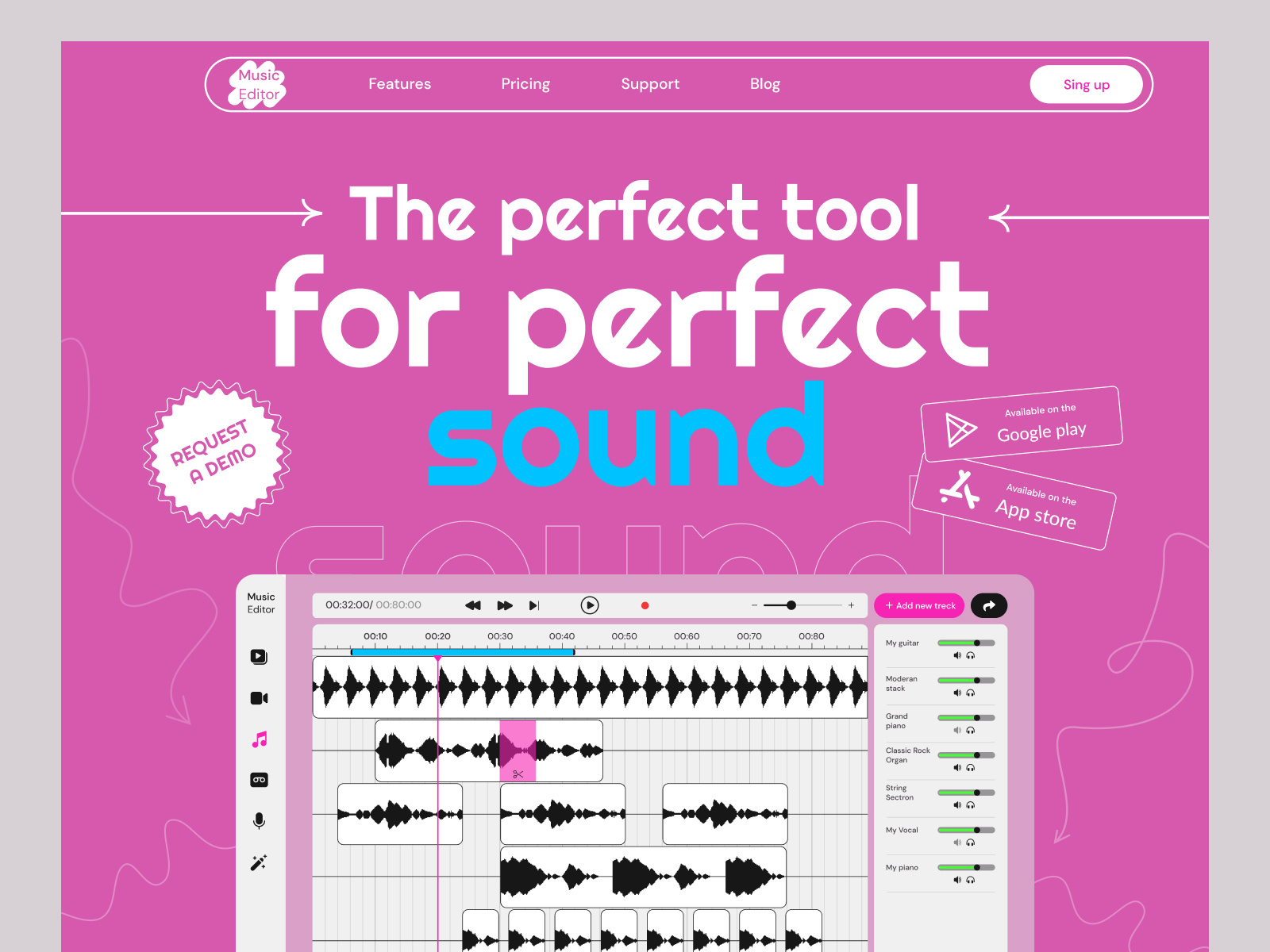 Audio editing software by al.systemdesign on Dribbble