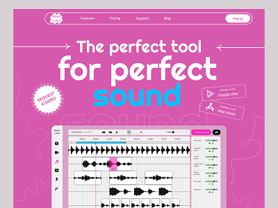 Audio editing software app audio aurioeditor concept design dribbble editor music pink software sound ui
