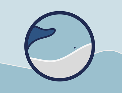 Round Whale blue design illustration illustrator logo round vector whale