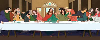 the last supper 2d digital painting illustration nft photoshop