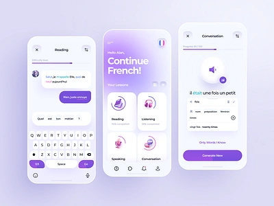 AI Learning Language App ai ai app app application artificial intelligence chat gpt design gpt interface ios language learning app mobile app mobile application mobile design open ai slava ukraini ui ui ux user interface