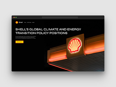 Shell – Home page dark design home landing redesign shell ui ux web website