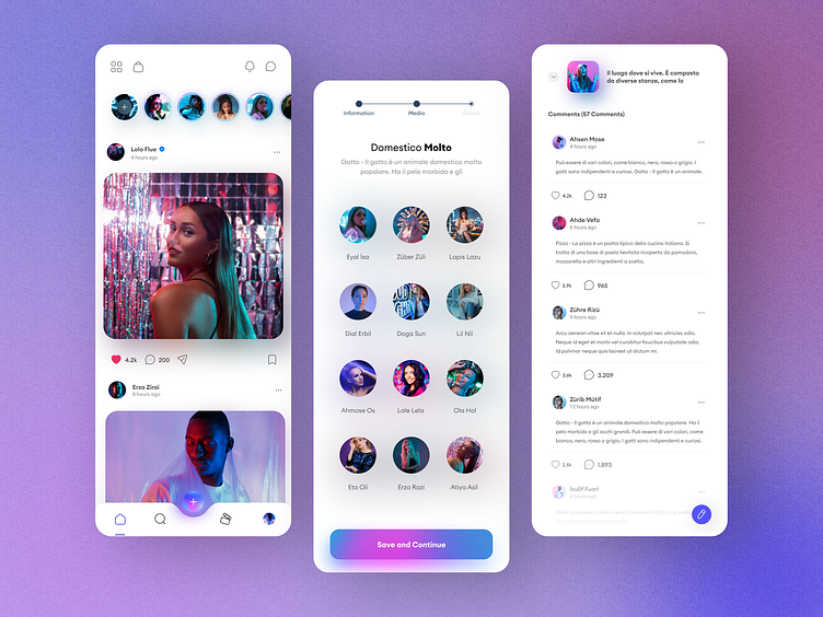 Social Media UI Design by Arthuur on Dribbble