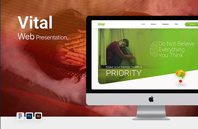 Vital Website Presentation adobe app app design brandin creative design figma logo design mobile photoshop presentation ui ux website website design