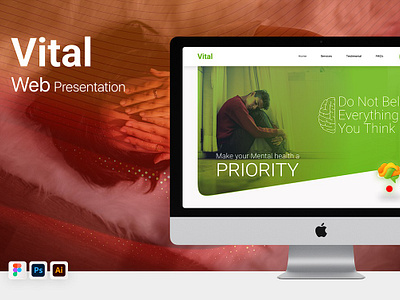 Vital Website Presentation adobe app app design brandin creative design figma logo design mobile photoshop presentation ui ux website website design