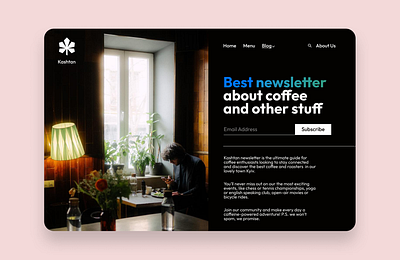 Kashtan Coffee (Newsletter) challenge coffee dailyui dailyui026 design e commerce mockup newsletter subscribe ui uiux website