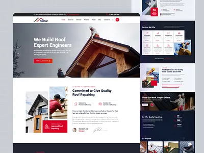 Roofan - Roof Repairing Web Design branding design graphic design illustration logo metal roofs renovation repairing repairing felt roof roof construction roof fixes roof installation roof repair roof repairing roofing repair roofs ui ux vector website