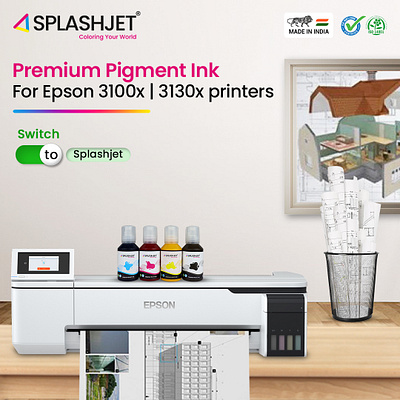 Premium Pigment Ink for Epson 3100x branding cad printing cartridge epson t3100 ink inkjet ink splashjet