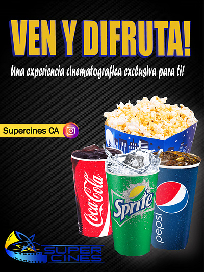 Post digital publicitario (Supercine) design graphic design illustration