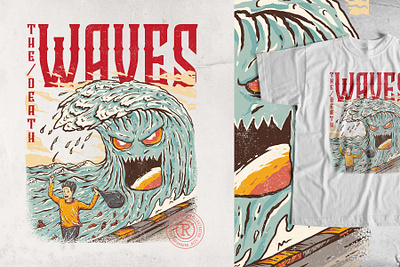 The death waves illustration badas branding clean graphic design ill illustration merchandise retro vintage waves