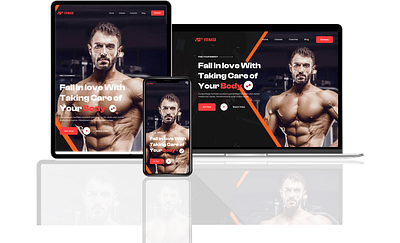 Fitness Website Design boxing clean design exencise fitness graphic design gym healthy hero section illustration landing page logo musecle nutrition simple sport traing ui ux vector website workout