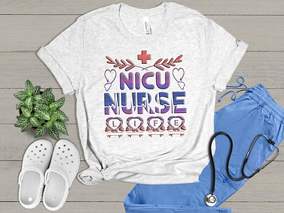 Nicu Nurse in progress loading T-shirt design branding design graphic design mockup nurse shirt t shirt text typography