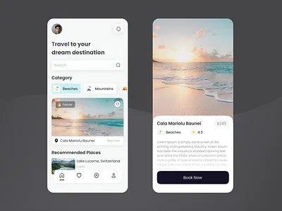 Travel Mobile App mobile app travelapp traveling typography ui uiux ux