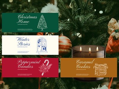 Winter candles packaging design brand identity branding candle mockup candle package candle packaging candles christmas graphic design ill illustration logo challenge new year packagedesign packaging vintage