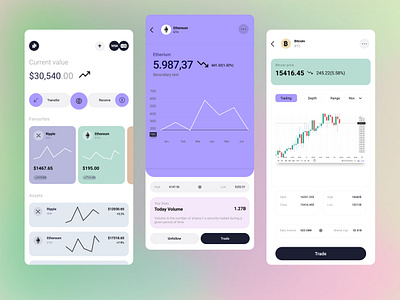 CrypExchange Simple Trading App 3d animation app branding design graphic design illustration logo motion graphics ui ux vector