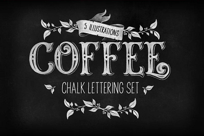 Coffee - Chalk lettering set art calligraphy chalk coffee design illustration lettering