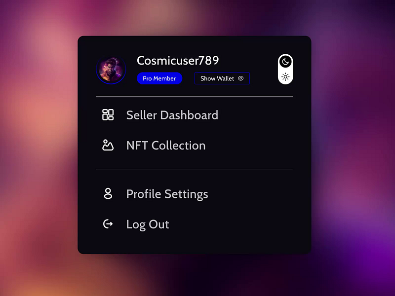User Profile Dropdown Component