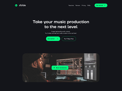 💻Landing Page for Audio Editing Software - OKaiukov ai audio audio editing software audio production audio tools creative dark design desktop digital platform landing page modern music music production sound sowtware tool ui ux website