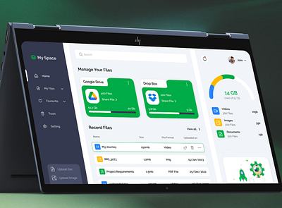 Dashboard - My Space website branding dailyui dashboard design figma graphic design illustration storage storage dashboard ui ux vector