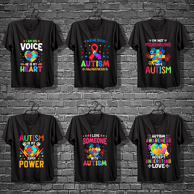 AUTISM AWARENESS T-SHIRT DESIGN autism autism best autism t shirt design awareness awareness t shirt design best design best t shirt cute vector design designer graphic design illustration t shirt typography