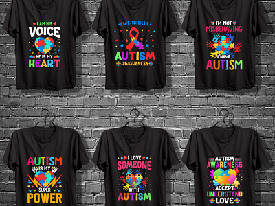 AUTISM AWARENESS T-SHIRT DESIGN autism autism best autism t shirt design awareness awareness t shirt design best design best t shirt cute vector design designer graphic design illustration t shirt typography