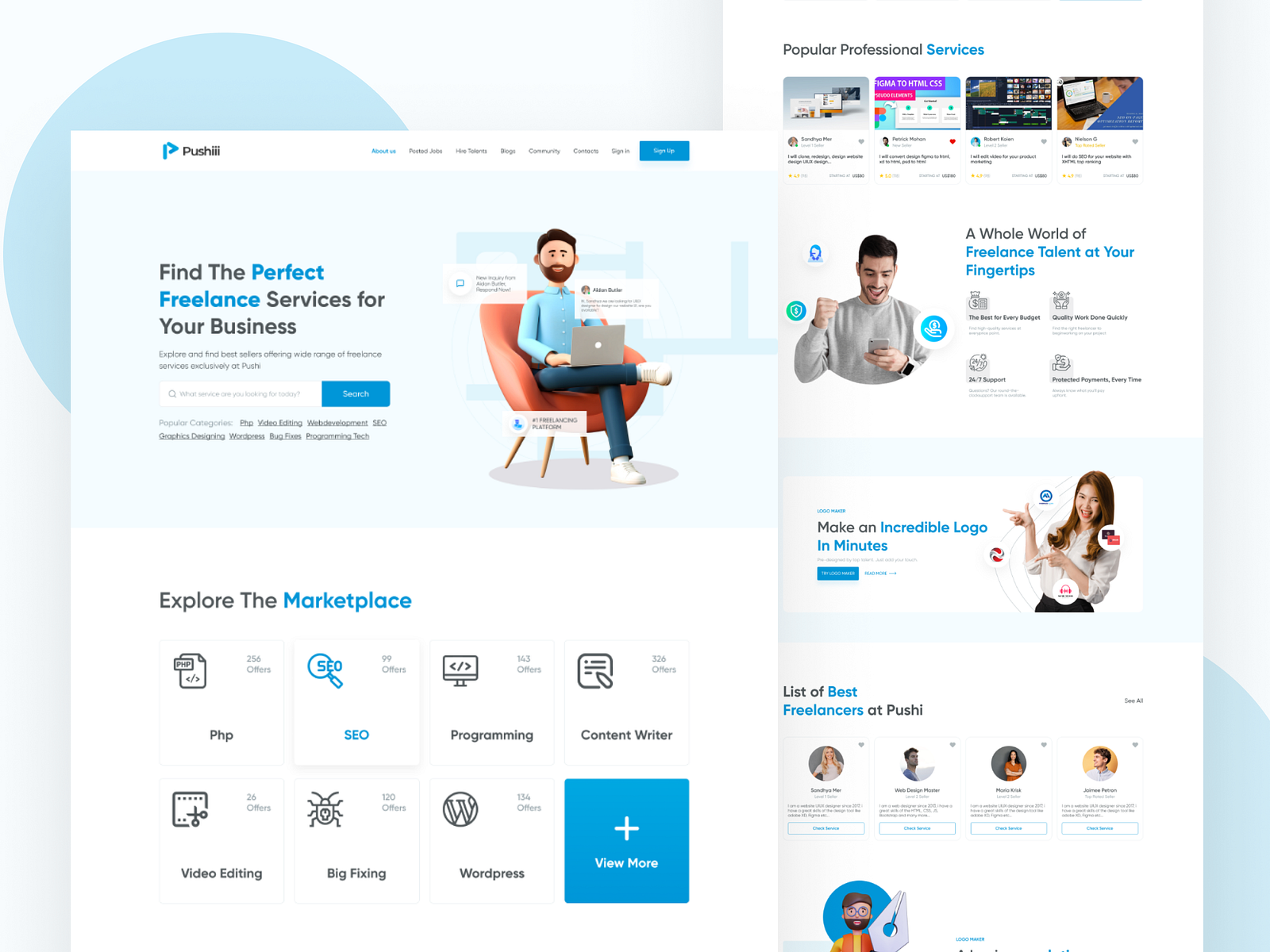 Marketplace Website Design for Freelancer by Bhavesh on Dribbble