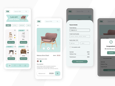 Furniture Retail App design graphic design ui ux