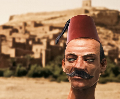 Basha 3d fez keyshot man morocco mustache zbrush