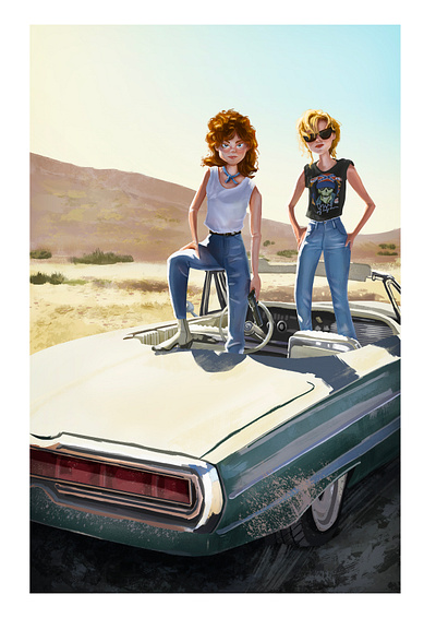 Thelma & Louise draw fanart illustration movie paint painting photoshop poster