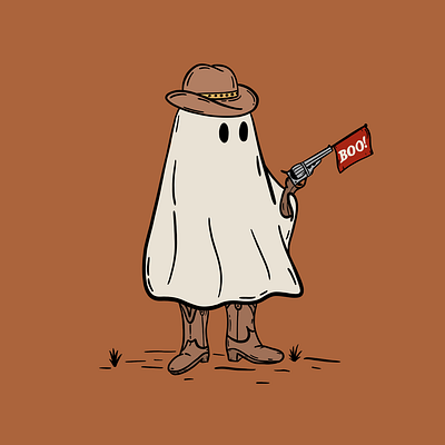 Cowboy Ghost brand branding character cowboy craft design digital etsy ghost graphic design illustration logo mascot