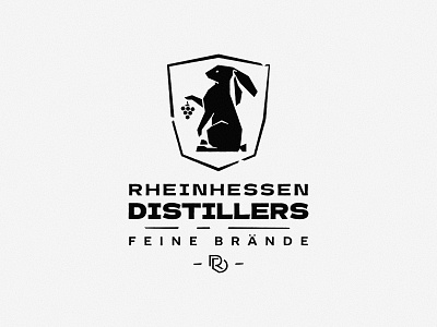 Rheinhessen Distillers Gin alcohol animal branding brewing design distiller fruit gin hare icon illustration inkscape logo mark rabbit vector