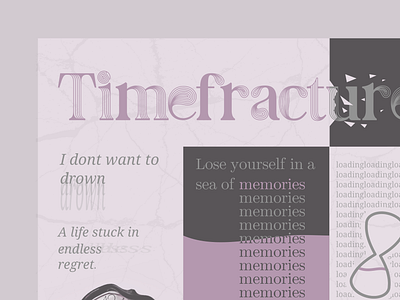 Timefracture. clock colors design forgetting glass grey hourglass inkscape muted pink poster purple shards time