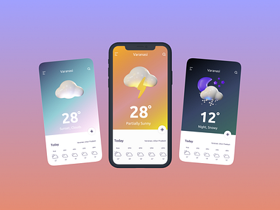 Weather Site Design for Mobile Layout app branding design graphic design illustration logo typography ui ux vector weatherapp