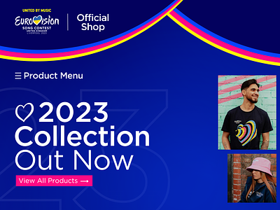 Official Eurovision Song Contest Shop 2023: Website Mockup branding canva design eurovision graphic design ui web design webdesign website wix