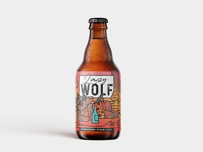 Lazy Wolf beer packaging american pale ale beer design figurative illustration packaging wolf
