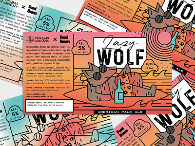 Lazy Wolf beer packaging / label design beer design figurative illustration label packaging
